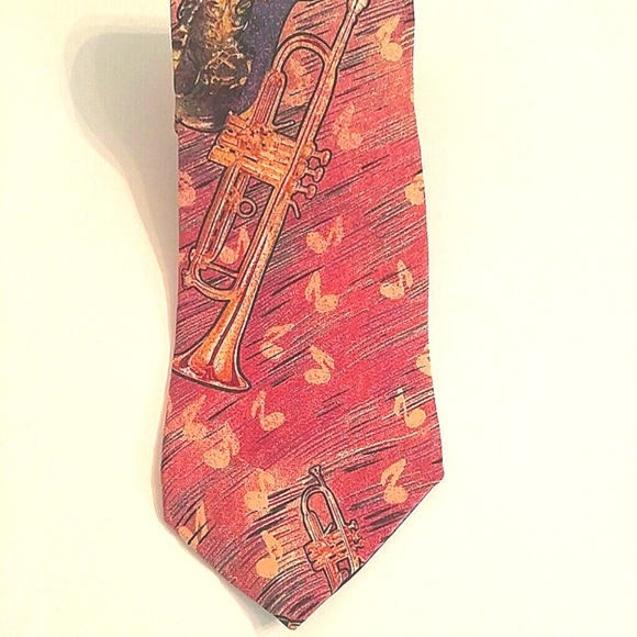 -Men's Necktie JeSuis Music Brown, Rust - Picture 2 of 5